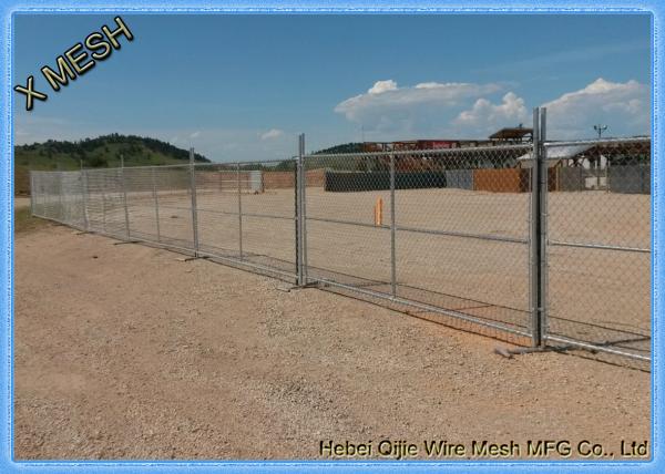 Quality Galvanized Sturdy Temporary Mesh Fencing , Portable Chain Link Fence Steel Feet for sale