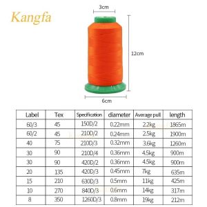 240 Color Options High Tenacity Tex135 Polyester Sewing Thread for Leather