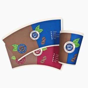 Biodegragable 170-350GSM Single PE Coating Disposable Printed Paper Cup Fan