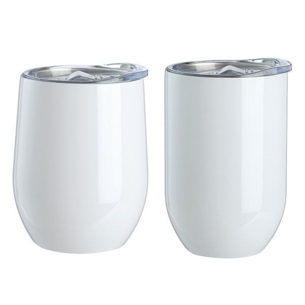 12oz Blank Sublimation Wine Tumblers Coffee Cups Mugs Sublimation Egg Tumbler Double Walled Vacuum Insulated Sublimation