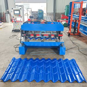 Mexico Popular Design Roofing Tile Roll Forming Machine Hydraulic Guide Pillar