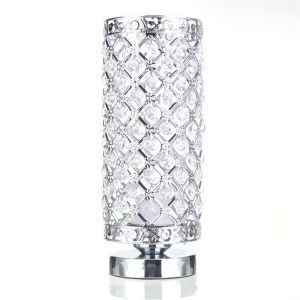 Modern LED Crystal Desk Table Lamp E27 Adjustable Bedside Nightstand Light(WH