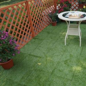Interlocking Faux Grass Tiles for Artificial Grass Turf Size 300x300x22/25mm