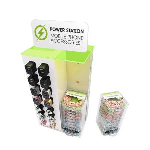 Mobile Phone Accessories Acrylic Display Racks Holder Stand Phone Station Usb