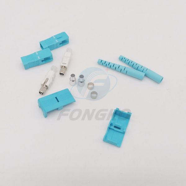 Blue SC OM3 LAN Fiber Optic Connector Ends For Local Area Network FKCON-041