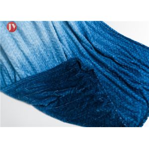 Blue Gradient Pattern Microplush Flannel Fleece Blanket Multi Function Machine