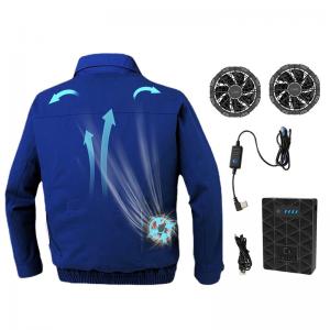 China ODM Blue Air Conditioned Shirts 7.2V Battery Cooling Jacket With Fan on sale