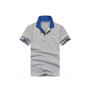 Mens Business Polo Shirts Anti - Shrink Plain Color With 3 Plastic Buttons