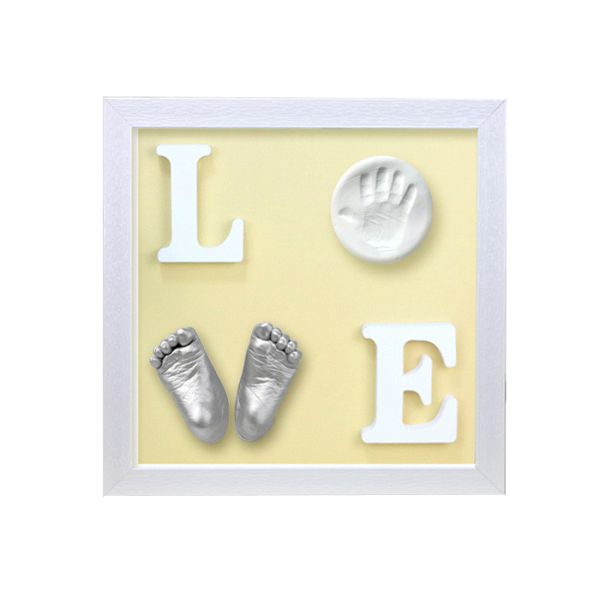 Customized Baby Keepsake Box , Hand And Foot Prints Frame For Baby Anniversary
