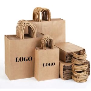 Paper Shopping Bags Square Foldable Reusable And Custom Logo Shopping Bags