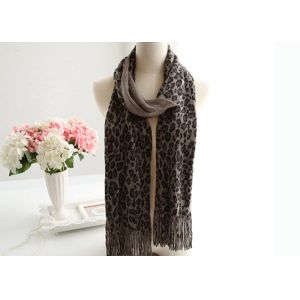 Custom Acrylic Knit Scarf Double Layer Knit Infinity Scarf with Thin Tassels