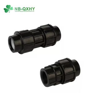 Customization Anti-UV Black Color PP Compression Pipe Fitting Adaptor Coupling