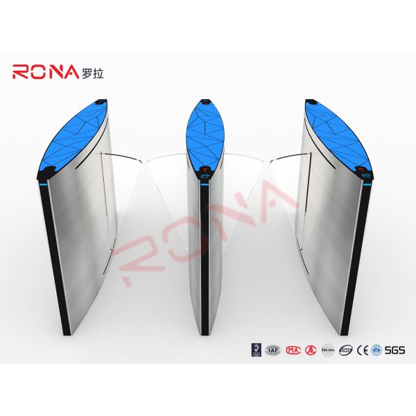 304 Stainless Steel Automatic Flap Barrier Turnstile Acrylic Swing Arm With