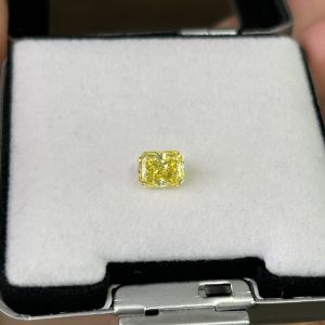 1.24 Carat VVS2 Lab Created Yellow Diamond Radiant Cut