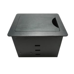 Tabletop Multimedia Conference Table Connection Box Alloy Finishing Panel