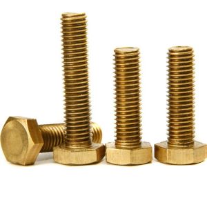 Plain Finish Brass DIN933 DIN931 Hexagon Hex Head Bolts for Construction