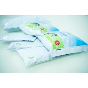 Pneumatic Structure Plastic Pouch Packing Machine , Juice Pouch Aseptic Filler