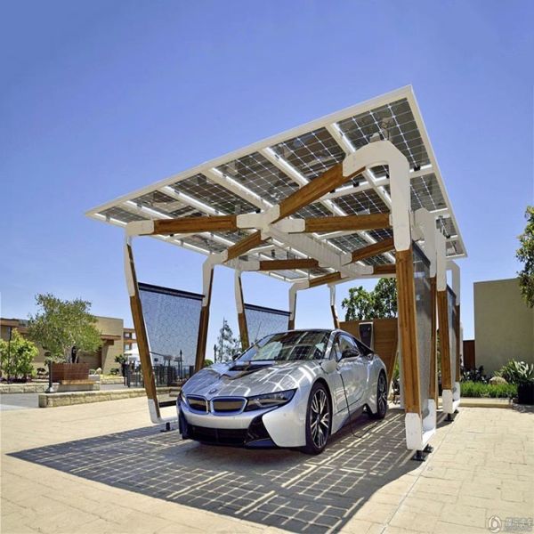 Quality 10-60° Galvanized Steel PV Solar Carport Mounting Systems for sale