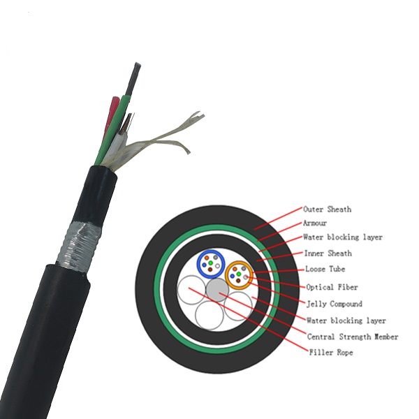 Outdoor Single Mode Fiber Optic Cable Aerial 24 Core For Communication