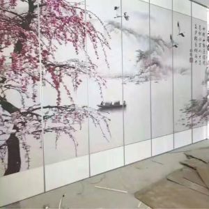 Dismountable Banquet Hall Movable Non-woven Landscape Painting Partitions Wall