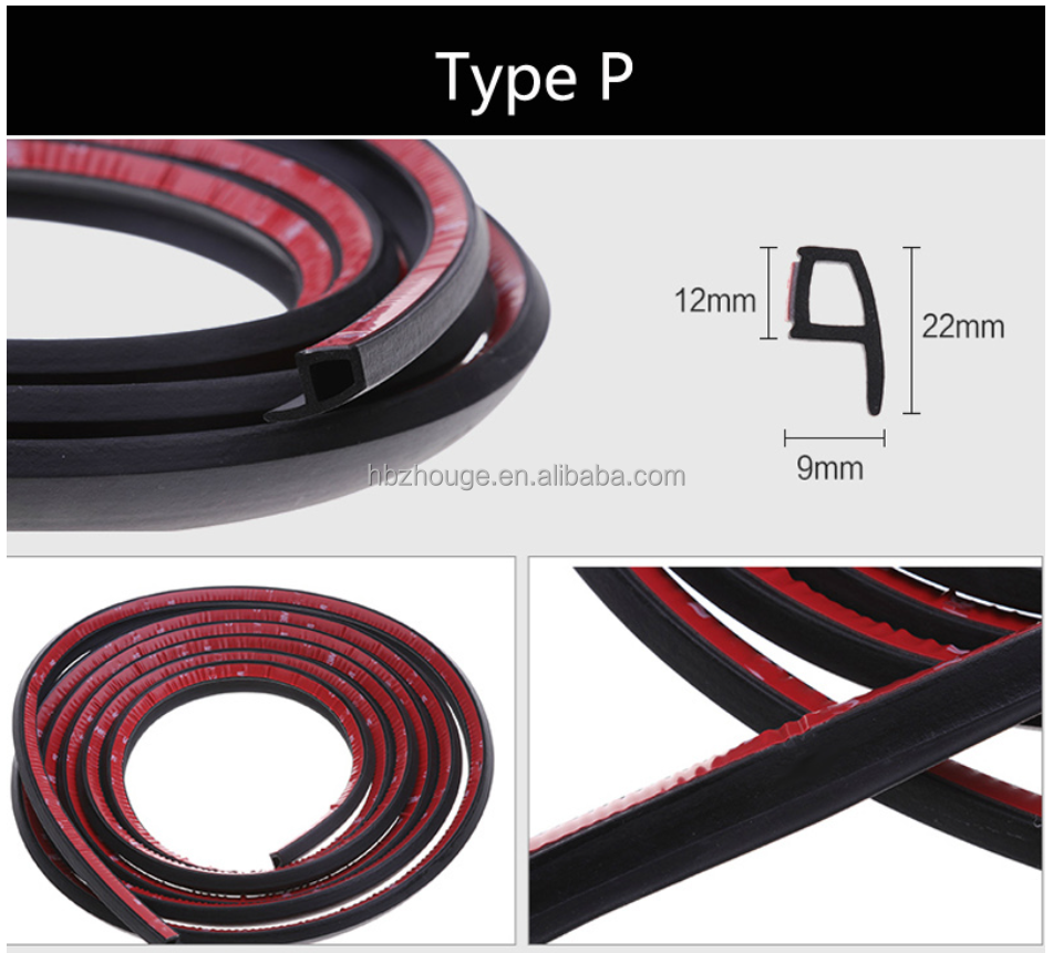 Customizable EPDM Rubber Soundproofing Car Door Sealing Strips for Weather Protection