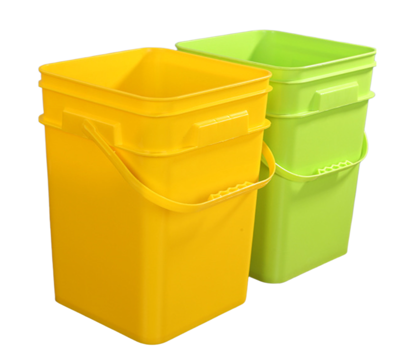 Customizable 20L White Plastic Bucket Packaging for Relief Goods Square Pail Container