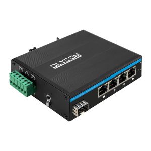 5 Port Gigabit Ethernet Switch SFP Fiber Industrial Unmanaged Din Rail CE