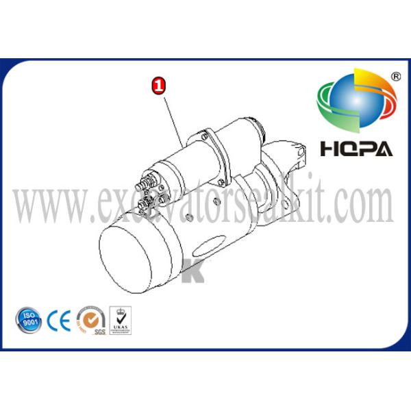 Durable Komatsu Excavator Starter Motor 6742-01-3330 6742013330 6D114