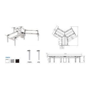 Metal Type Iron Electric L Shape Standing Desk Frame for Height Adjustable