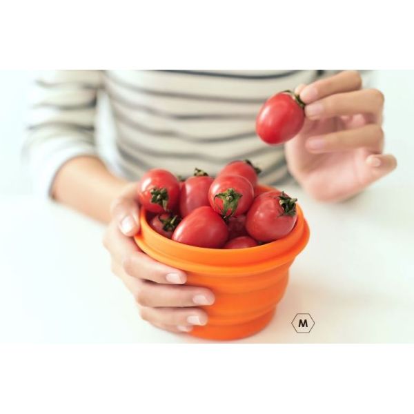 Outdoor Silicone Tableware Set,Silicone folding bowl and portable cutlery set for outdoor picnics and travel