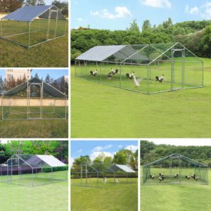3x6x2m Chicken Run Kennel Large Metal Chicken Coop Run Walk In Cage For Poultry