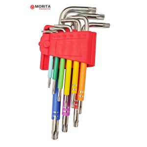Screwdriver and socket set Multi Colour Torx End Allen Key 9 Pce CR-V Steel T10