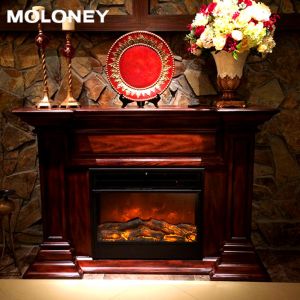 Freestanding Built In Wood Mantel Fireplace Two Levels Heating 750mm