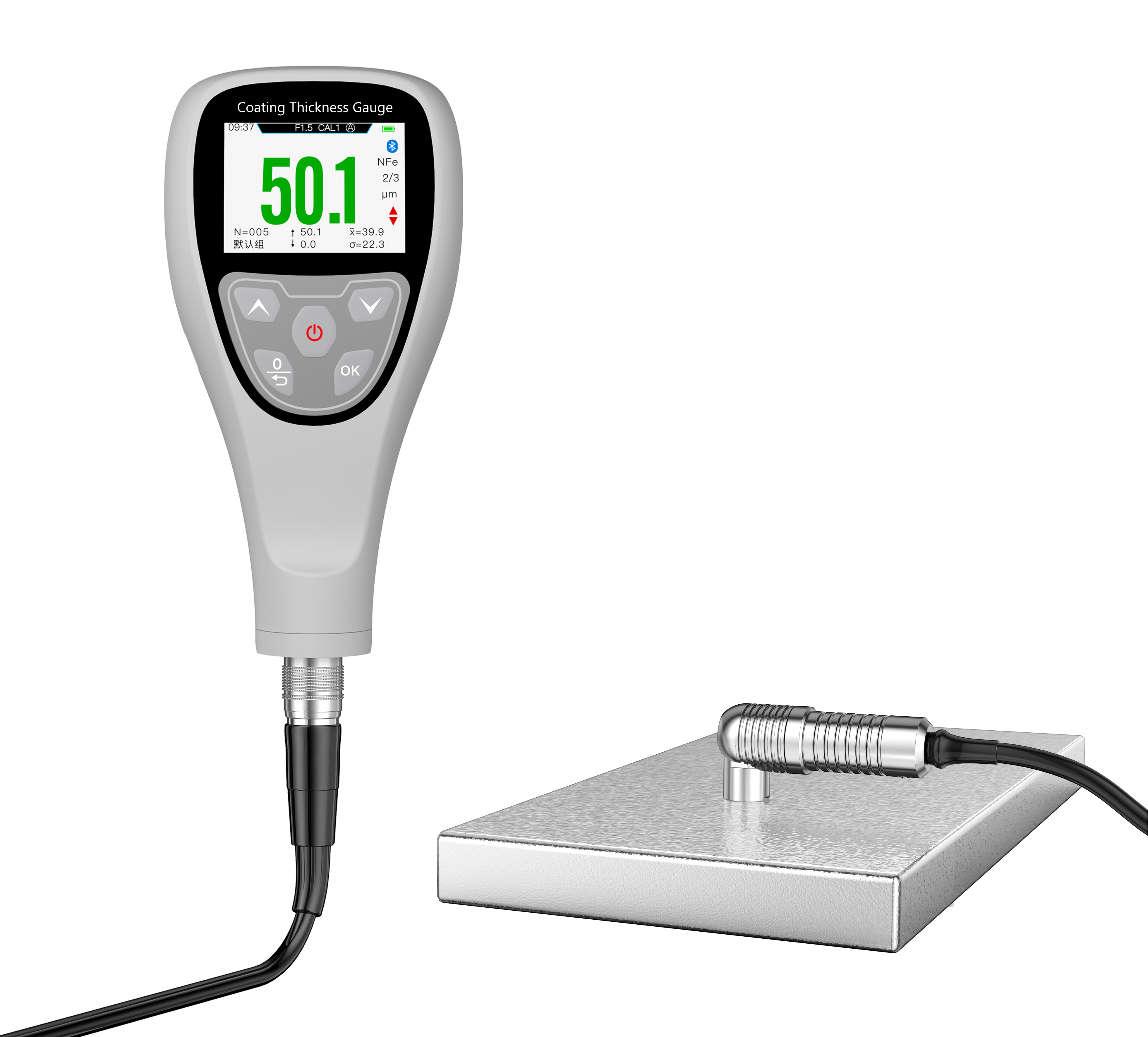 Pipe Surfaces Paint Gauge Thickness Meter With Rotating Probe For Fireproof