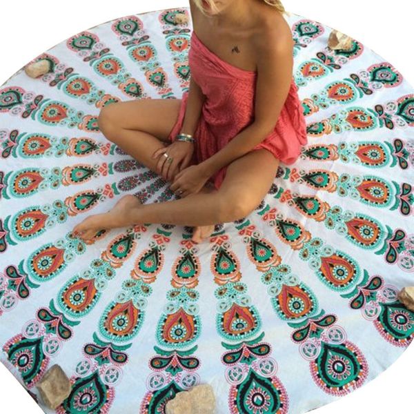 ROUND BEACH TOWEL OEM DESIGN GSM400-500 160CM