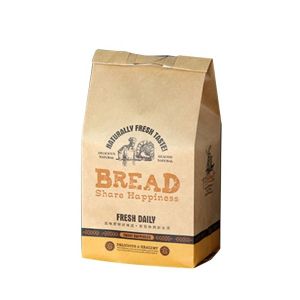 Bakery Packing Paper Bags With Handles Custom Logo Printing 21*15*8cm