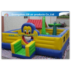 Cartoon Inflatable Bouncy Castle Combo / Inflatable Trampoline For Kids