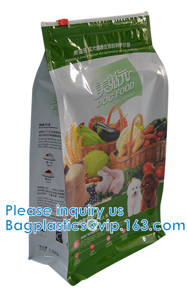 Custom Logo Recycled Pouches, Slide Zippers Lock, Gusset Mylar Dog Food Pet Food