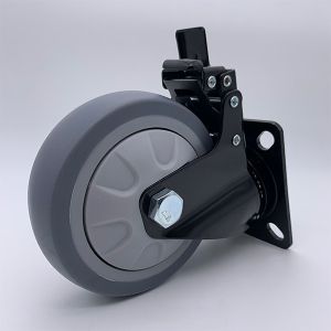 4'' TPR Silent Caster Industrial with Safety Dual Locking Caster