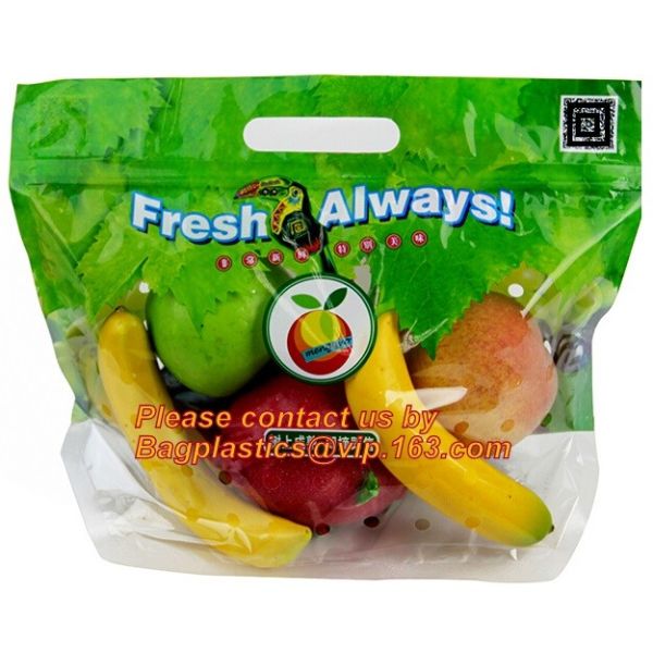 fresh fruit cherry pear package bag with breathing hole, Fruit Grape Cherry Vegetable Packing Protection Bag, Zipper Fru