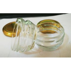 1oz 30gram high transparent glass caviar jar with metal screw lid