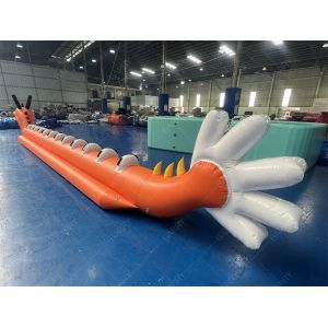 Water Toys Game Sea Dragon Shape Single Tube 12 Persons Inflatable Banana Boat