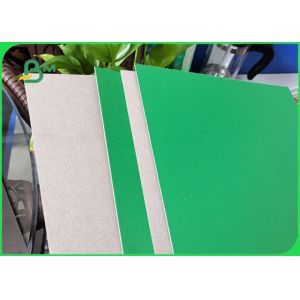 1.2mm Hard Stiffness Laminated Green / Grey Chipboard Straw Board For Packing