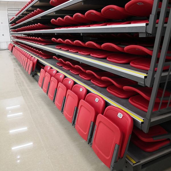 Durable Rust-Resistant Adjustable Retractable Bleacher Seating for Multi-Purpose Sports Venues