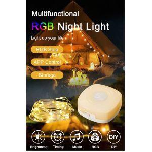 RGB camping light string, intelligent control, portable emergency light,