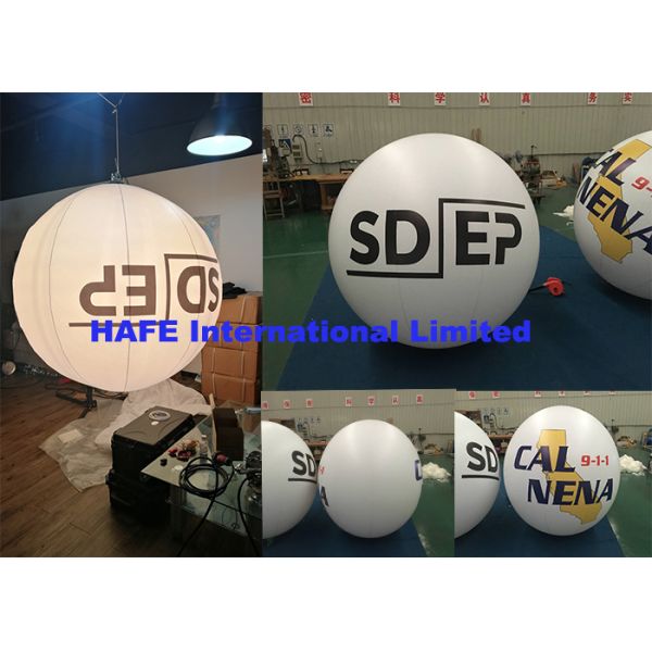 Round Inflatable Lighting Decoration , Inflatable Balloon Light With Branding Logo