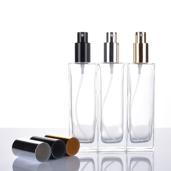 Quality 50ml Refillable Glass Perfume Spray Bottles Round Shape With Atomizer for sale