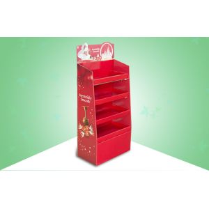 Retail 100% Recyclable Cardboard Merchandising Displays Units With Four Shelves