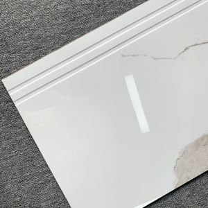 Carrara White Ceramic Stairs Floor Step Tiles Acid Resistant