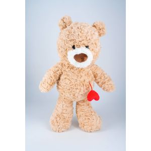 Valentine'S Day Khaki Teddy Bear With Heart Pocket Unique Design Plush Toy